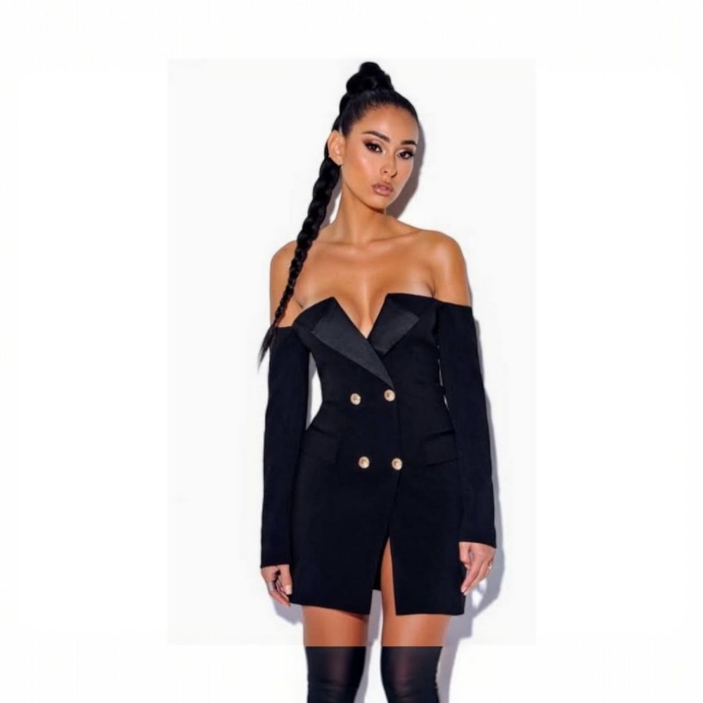 Off Shoulder Blazer Dress
